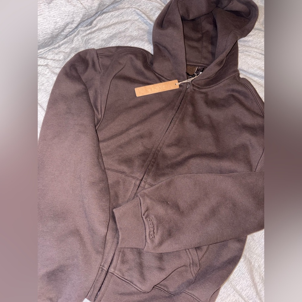 SKIMS Cotton fleece classic zip up hoodie